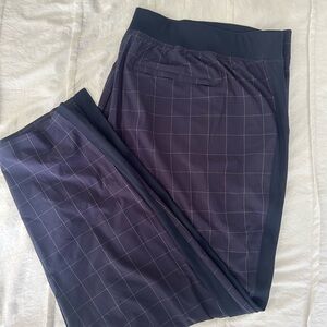 Athleta Navy Brooklyn Textured Ankle Pants